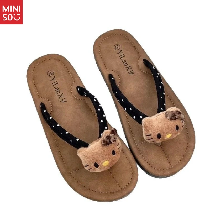 Miniso 2025 Women's Flip Flops, Soft Sole Sandals for Beach & Casual Wear