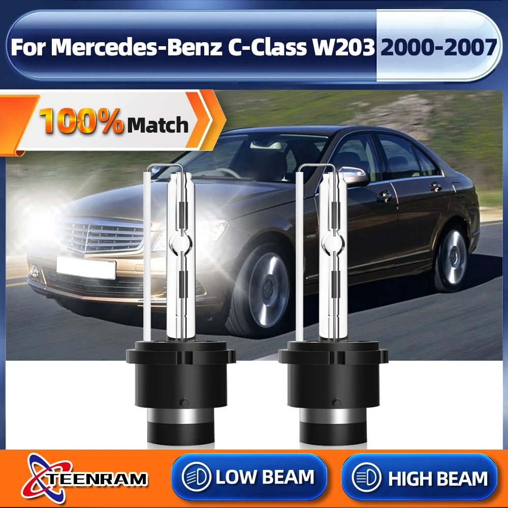 2 szt. Żarówka ksenonowa HID D2S 12V 35W reflektory samochodowe LED 6000K biały dla Mercedes-Benz C-klasa W203 2000-2003 2004 2005 2006 2007