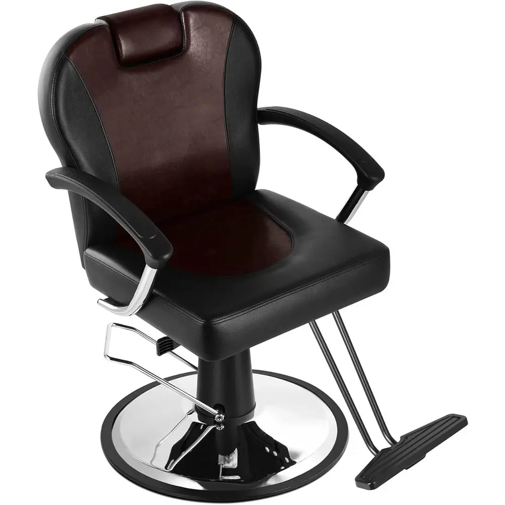 

Hydraulic Reclining Barber Chair for Beauty and Hair Styling in Black/Khaki Red