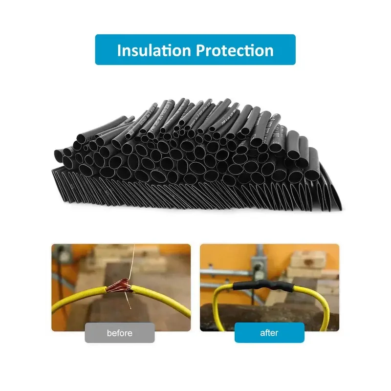 150Pcs Heat Shrink Wire Wrap Assortment kit Tubing Electrical Sleeve Diameter 2/2.5/3.5/5/6/8/10/13mm