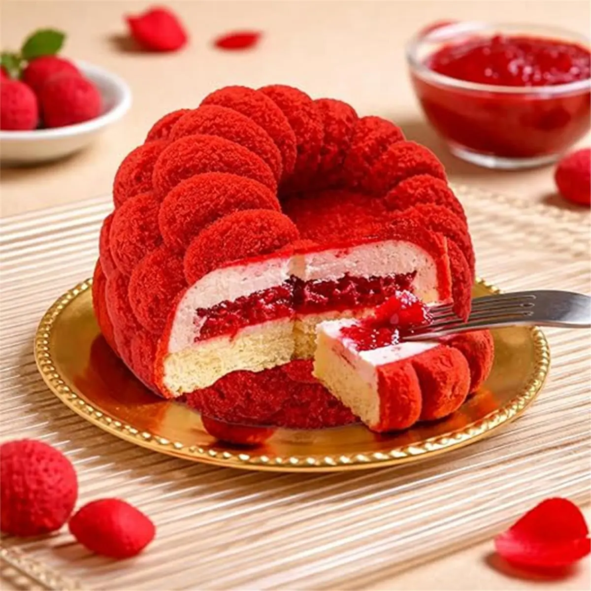 6-Cell Raspberry Design Dessert Decorating Tools French Fruit Mousse Cake Mould Kitchen Bakeware Silicone Chocolate Mold