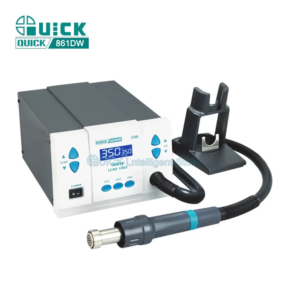 Soldering Station QUICK 861DW 1000W Hot Air Rework Station Intelligent Digital Display Desoldering Station For PCB Chip Repair