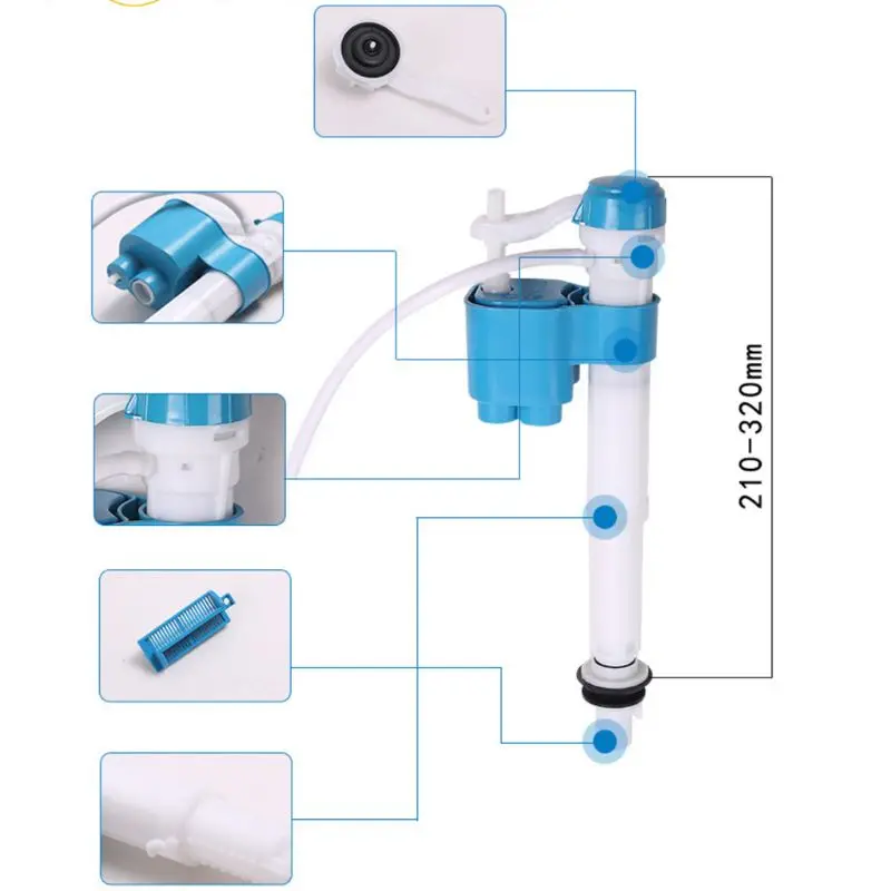 Toilet Inlet / Drain for Valve Toilet Dual Flush Drain for Valve Repair Easy to