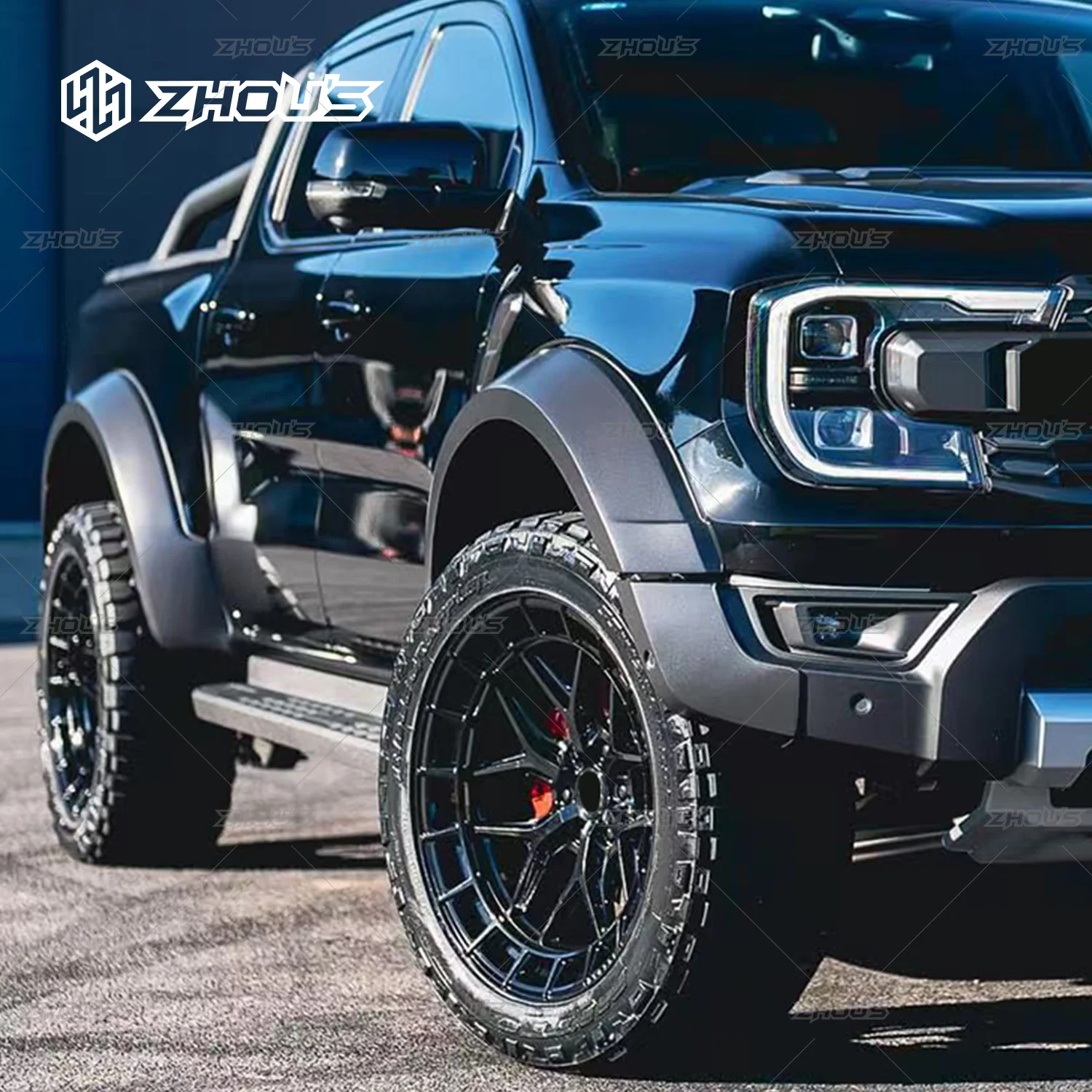 

Zhous Design новые аксессуары 4X4 широкие колесные арки Pickup Fender Flare для Ford Ranger Raptor Fender