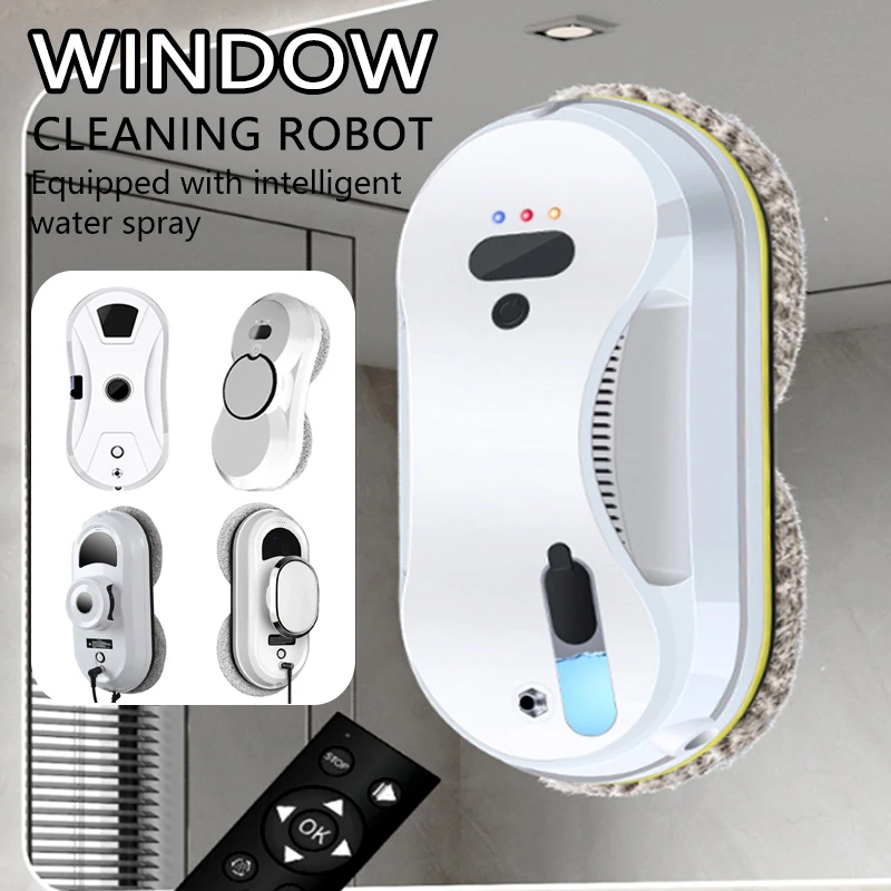 Smart Window Cleaning Robot Home Appliances Auto High Suction Dual Side Auto Glass Cleaning Robot Vacuum Cleaner 90W 30ML