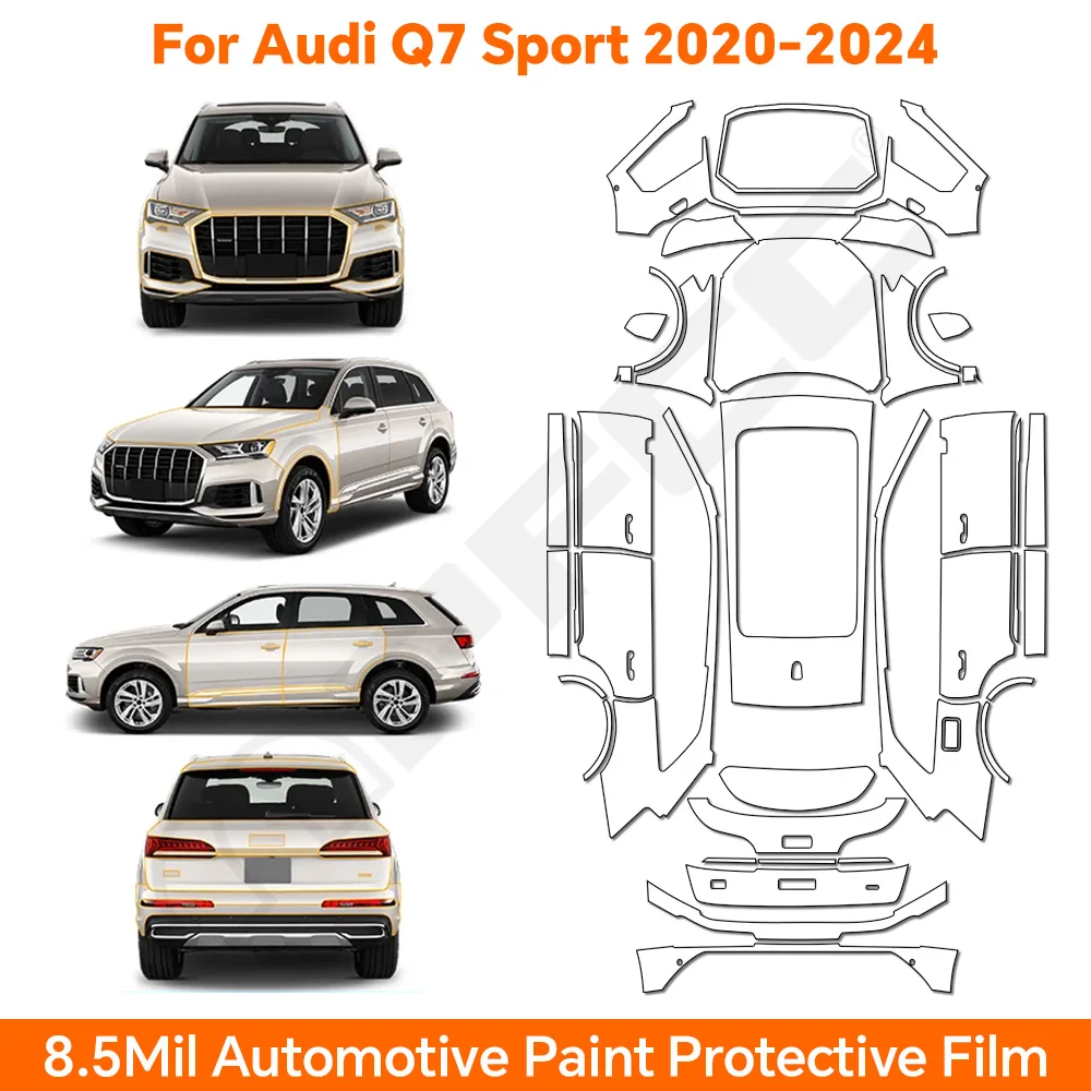 

PPF TPU Car Paint Protection Film For Audi Q7 Sport 2020-2024 Pre-cut Clear Bra Anti-Scratch Invisible Resistant Repairable Kit