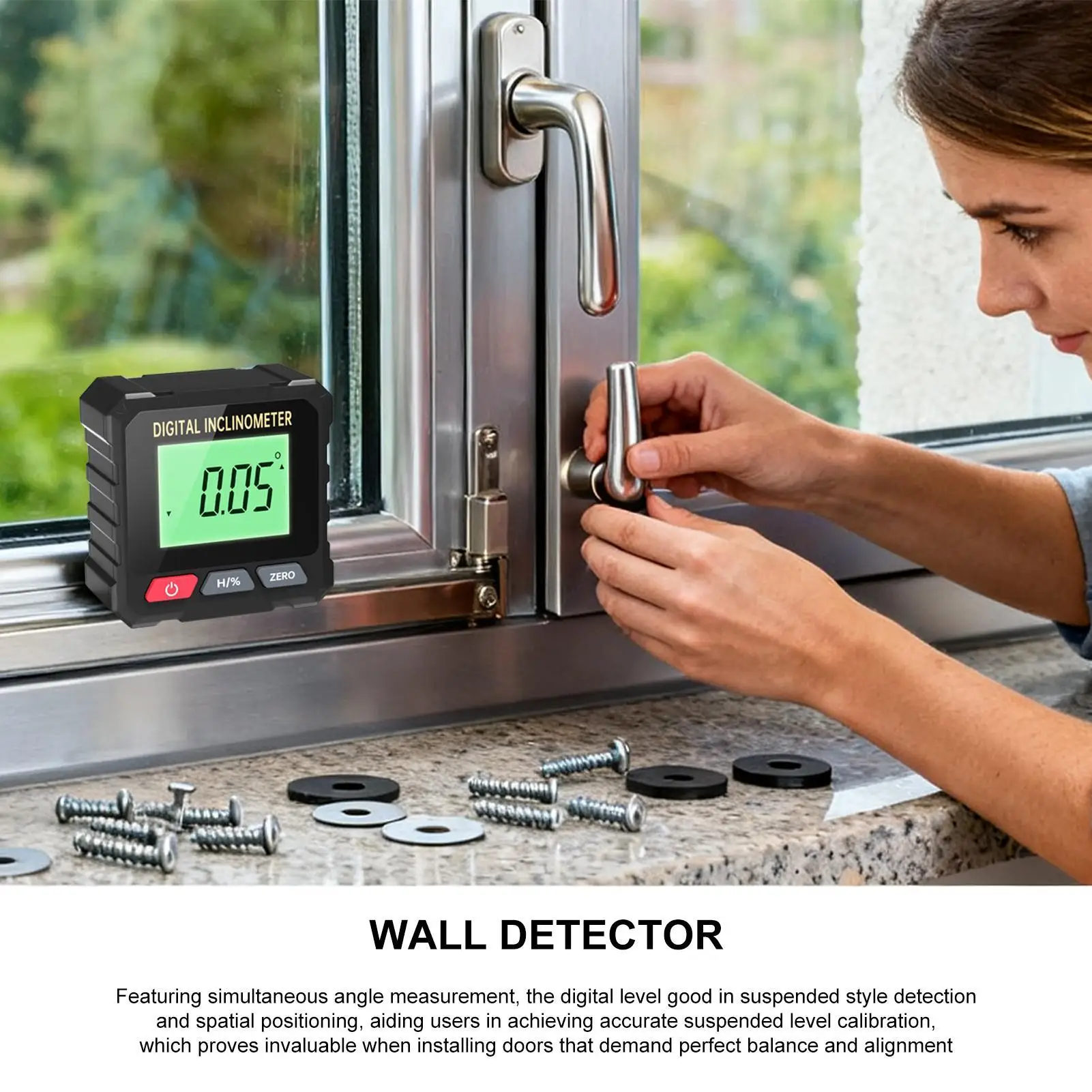 

Цифровой уровень, 4-сторонний измерительный инструмент с подсветкой, магнитный угловой датчик для деревообработки, гольфа, ремонта дома, установки дверей