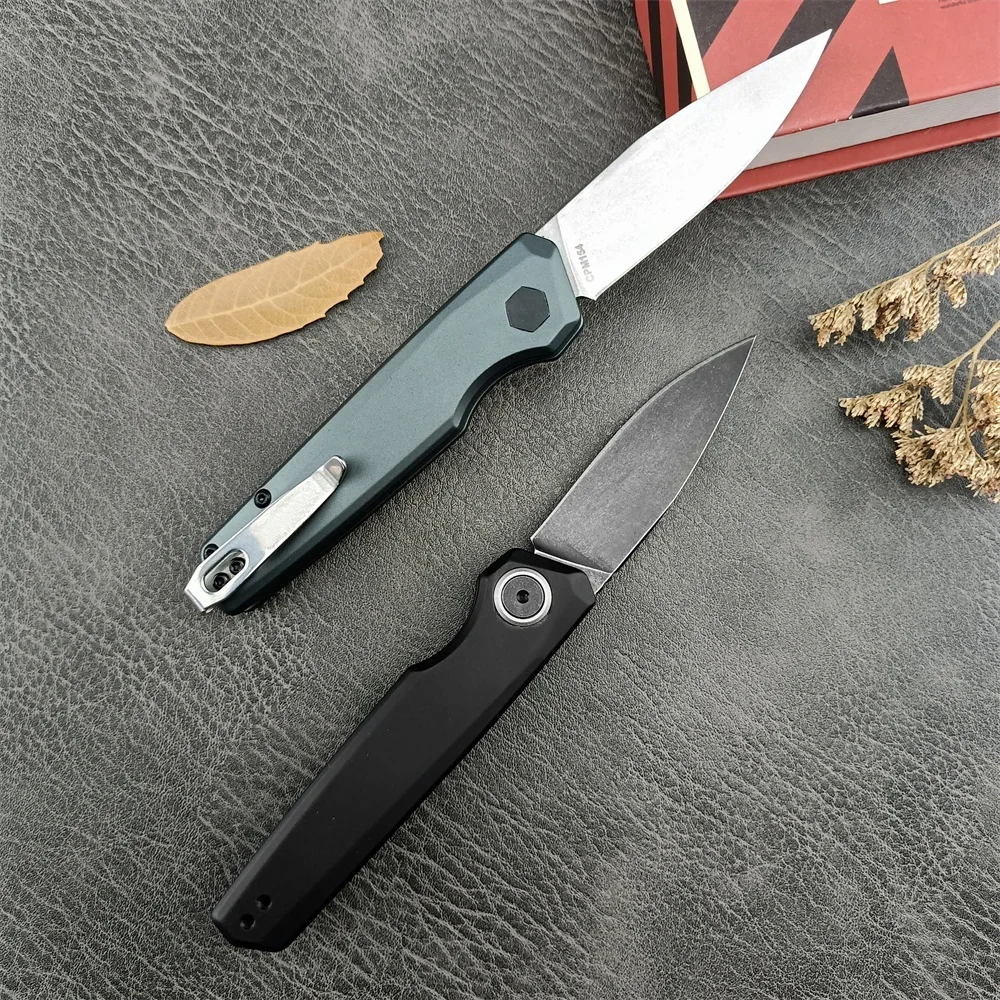 Pocket 7551 Launch 18 EDC Folding Knife D2 Stonewashed Blade Aluminum Alloy Handles Camping Hunting Knives Military Tool