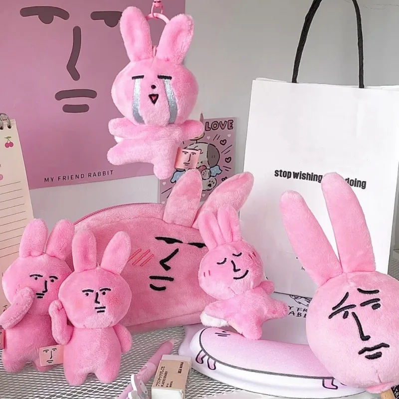 Myfriend Rabbi Plush Toy Pink Rabbit Anime Soft Puppet Pillow Fluffy Anime Juguetes Kids Funny Toys For Cute Festival Gifts