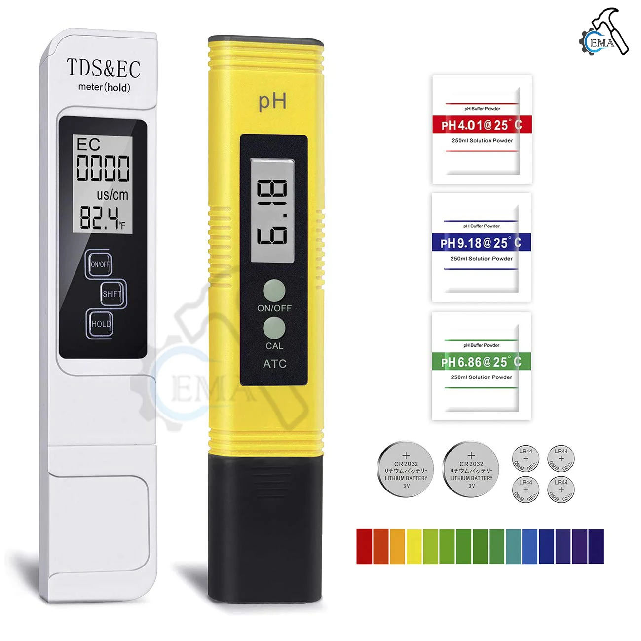 

PH Meter & TDS Meter Digital Water Quality Tester 0-14 PH Meter Tester 0-9990PPM TDS&EC LCD Water Purity PPM Aquarium Filter