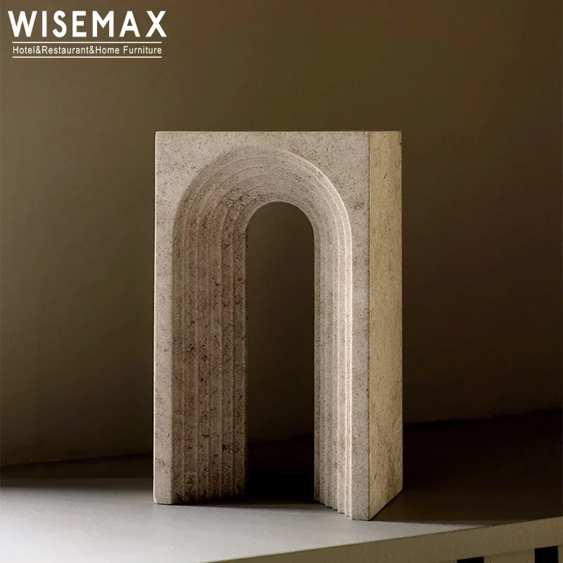 WISEMAX FURNITURE Modern luxury home furniture marble coffee table arch shape bed side table night stand for bedroom living room