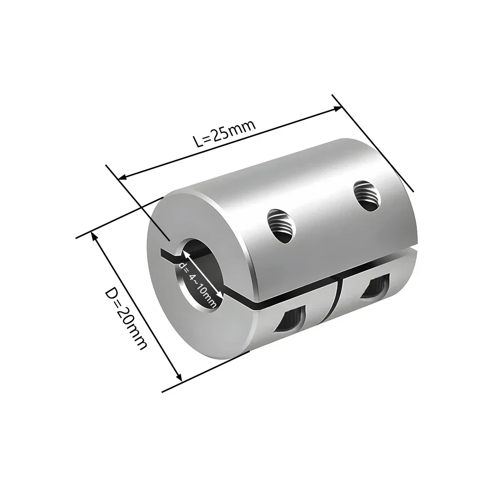 Rigid Shaft Coupler D20L25 4/5/6.35/8/10mm 3D Printer Part Aluminium Alloy Lead Screw Coupling High Torque For Step Servo Motor