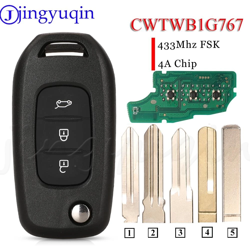 

Откидной дистанционный ключ jingyuqin CWTWB1G767 433 МГц PCF7961M 4A для Renault Kadjar Captur Megane 3 Symbol Logan 2 Sandero 2 Dacia Duster