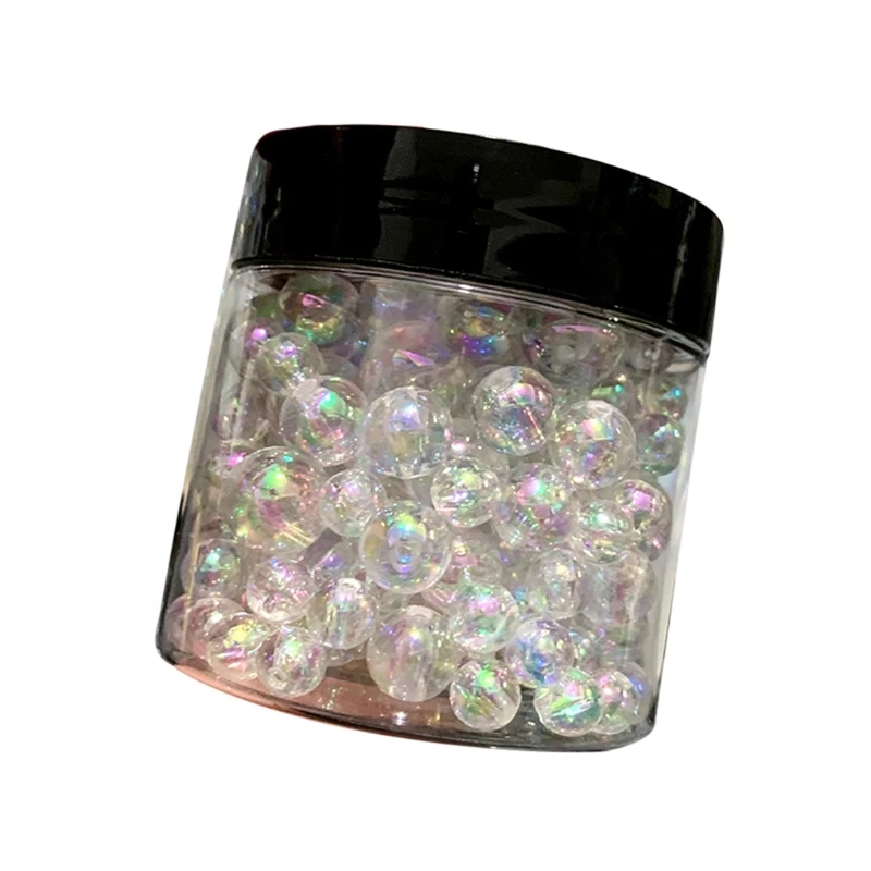 UV Resin Bubble Beads, Transparent Iridescent Colored Water Droplet Bubble Beads