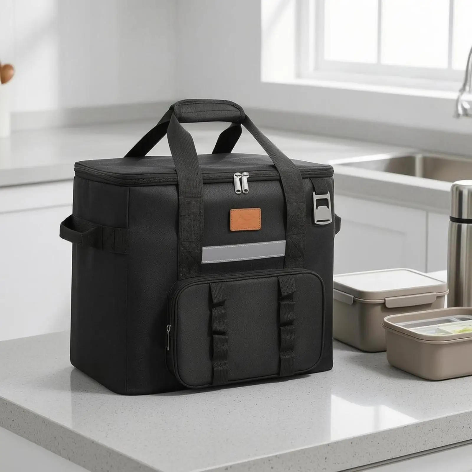 Portable Folding Insulated Contain Bag Oxford Cloth Lunch Cooler for Camping Picnic Travel Storage