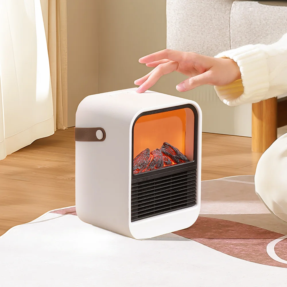 

2023 New Launched Portable Mini Heater Desktop Underfloor Electric Heaters with Simulated Charcoal Fire Fast Heating in 3s