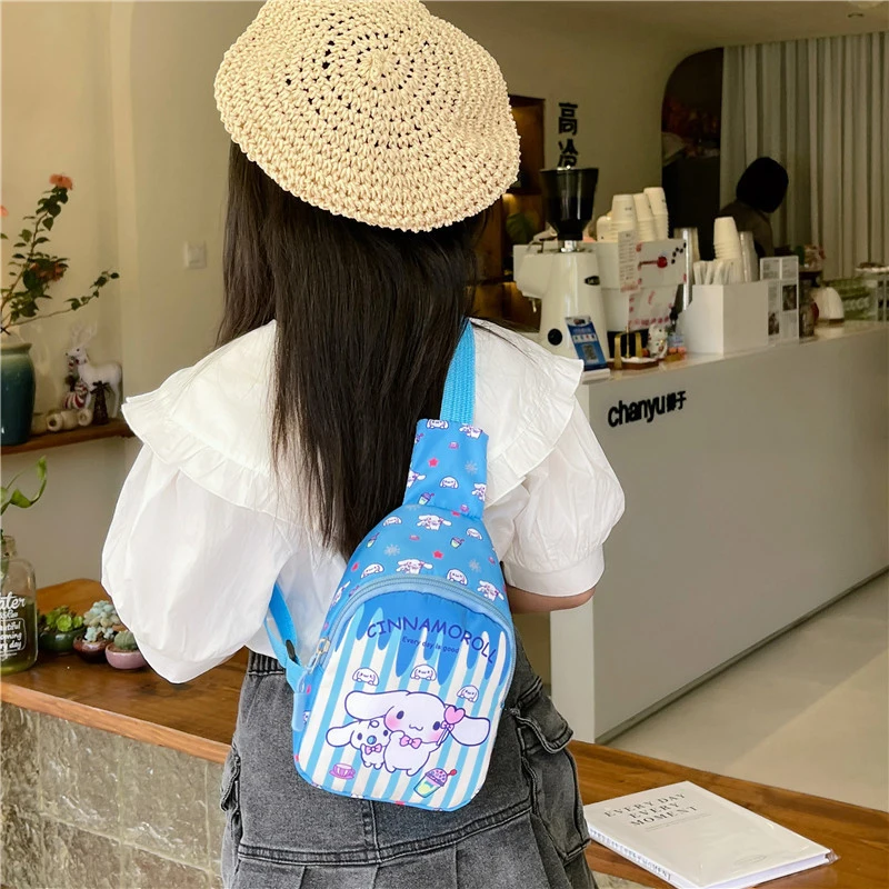 Cartoon Sanrio Crossbody Bag Cinnamoroll Handbag Children Travel Chest Bag Kuromi Shoulder Messenger Hello Kitty Things Gift Toy