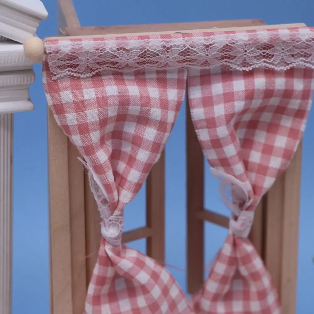 OB11 ドールハウスミニチュアカーテンフラワーカーテンモデル家具ドールハウスの装飾アクセサリーレース格子