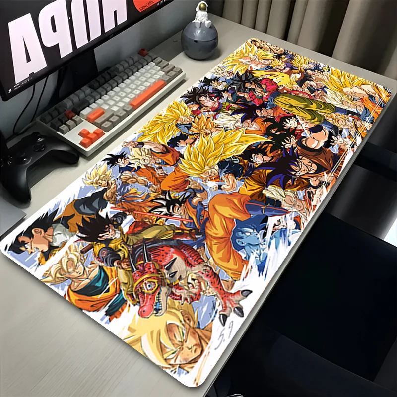 Mauspad Gaming-Zubehör Tastaturunterlage Laptop Cool Goku Anime Mauspad XXL Schwarz Dragon Ball Schreibtischunterlage PC Gamer Mousepad