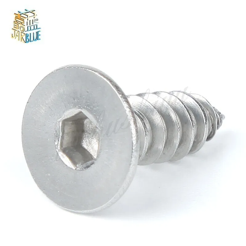 10-50pcs  M2 M2.3 M2.6 M3 M3.5 M4 M5 M6 304 Stainless Steel Countersunk Head Hexagonal Self Tapping Screw
