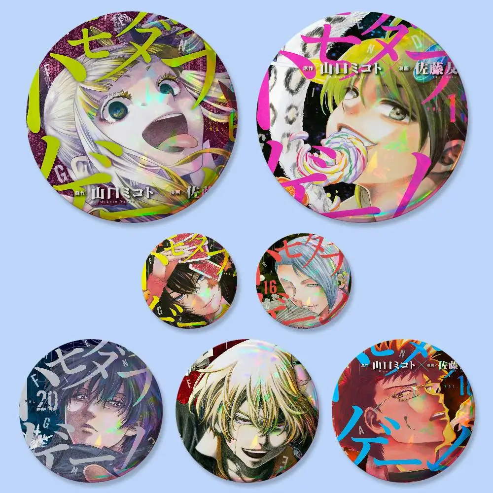 Japanese Animation Tomodachi Game Soft Badges 25 32 44 58 75 Mm Round Cosplay Pin Bag Decor Fans Collect Friends