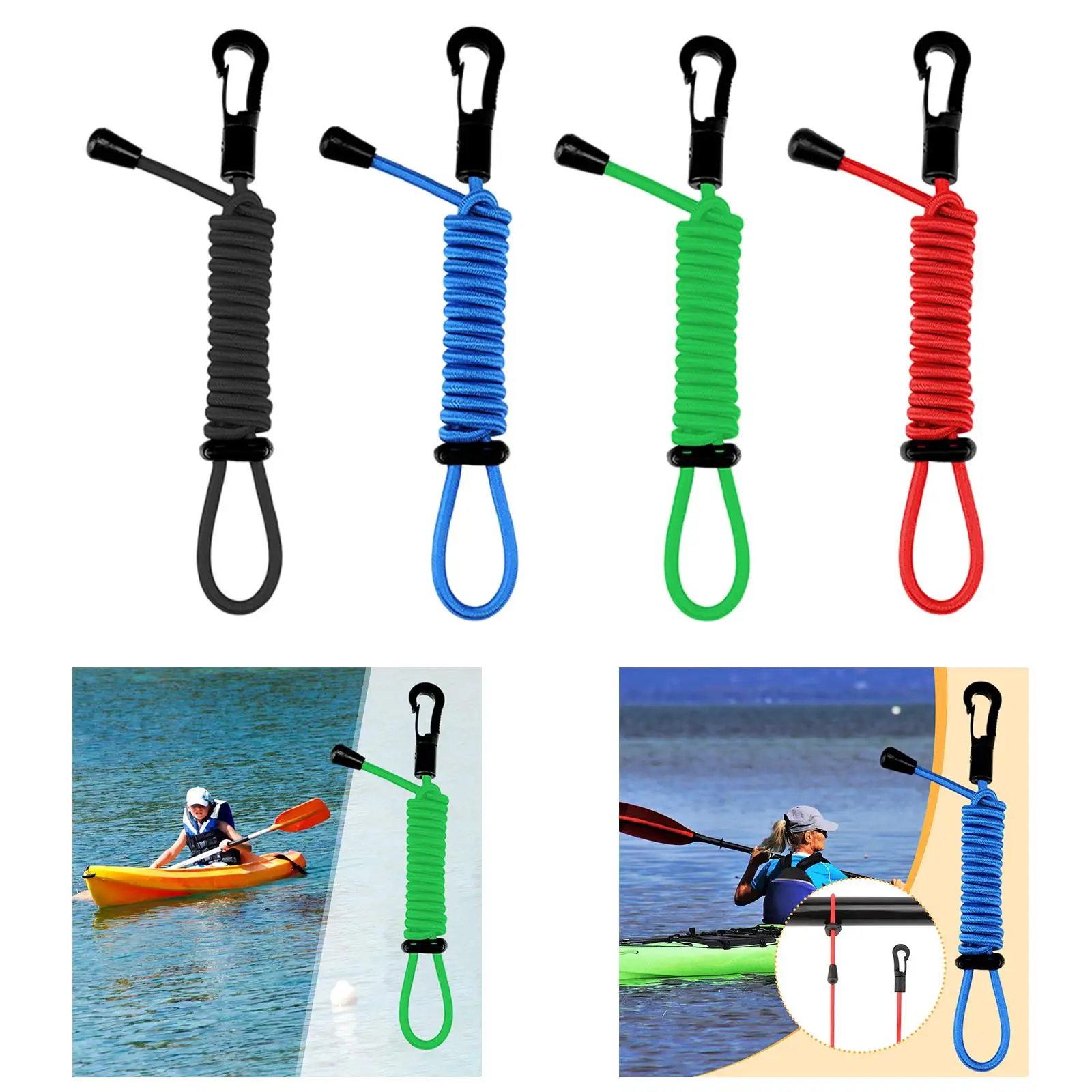 Stretchable Paddle Strap Paddle Leash Paddle Keeper Premium Retractable Bungee Cord for Fishing Pole Rod Surfing Rafting