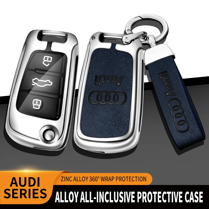 Zinc Alloy Car Remote Key Case Cover Shell For Audi C5 C6 R8 A1 A3 A4 A5 A6 A7 Q3 Q5 Q7 S6 B6 B7 B8 8P 8V 8L TT RS RS3 S3 Sline