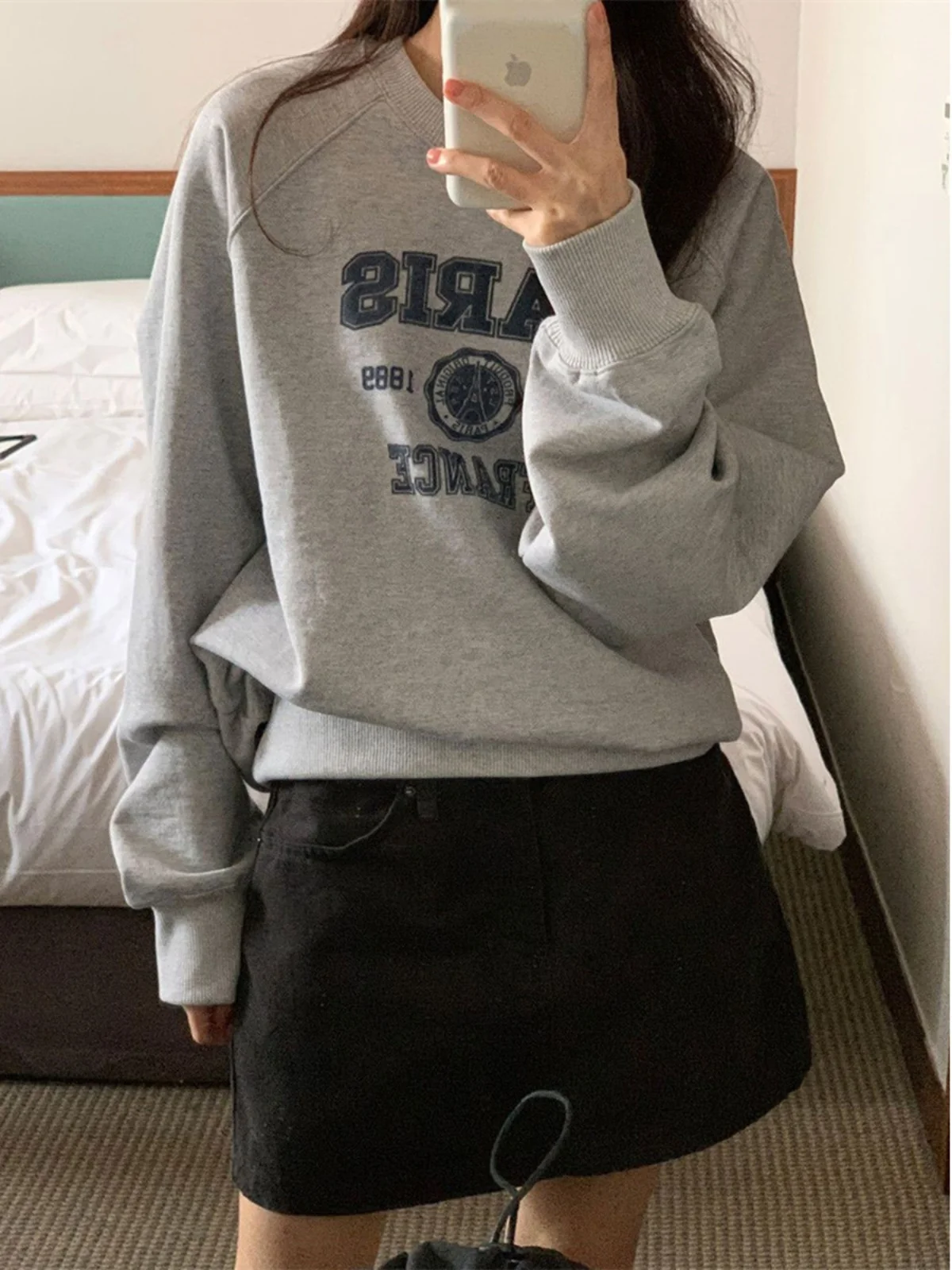 

Новая весенняя повседневная свободная толстовка-пуловер для женщин с круглым вырезом, уличный стиль, длинный рукав, с буквенным принтом