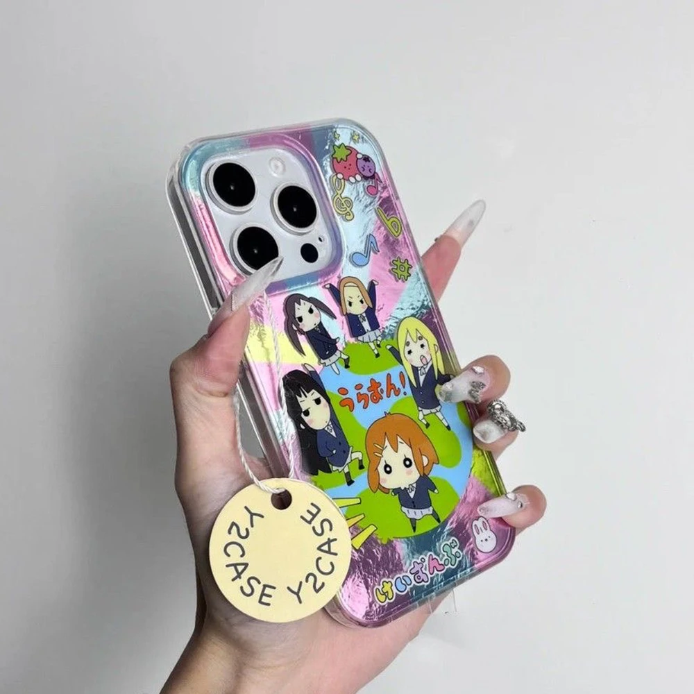 Anime K-ON Girls Cute Phone Case for Oppo Reno11 Reno12 Reno10 Reno8 Reno7 Reno6 Z F T Pro 4G 5G Feather Texture Back Cover