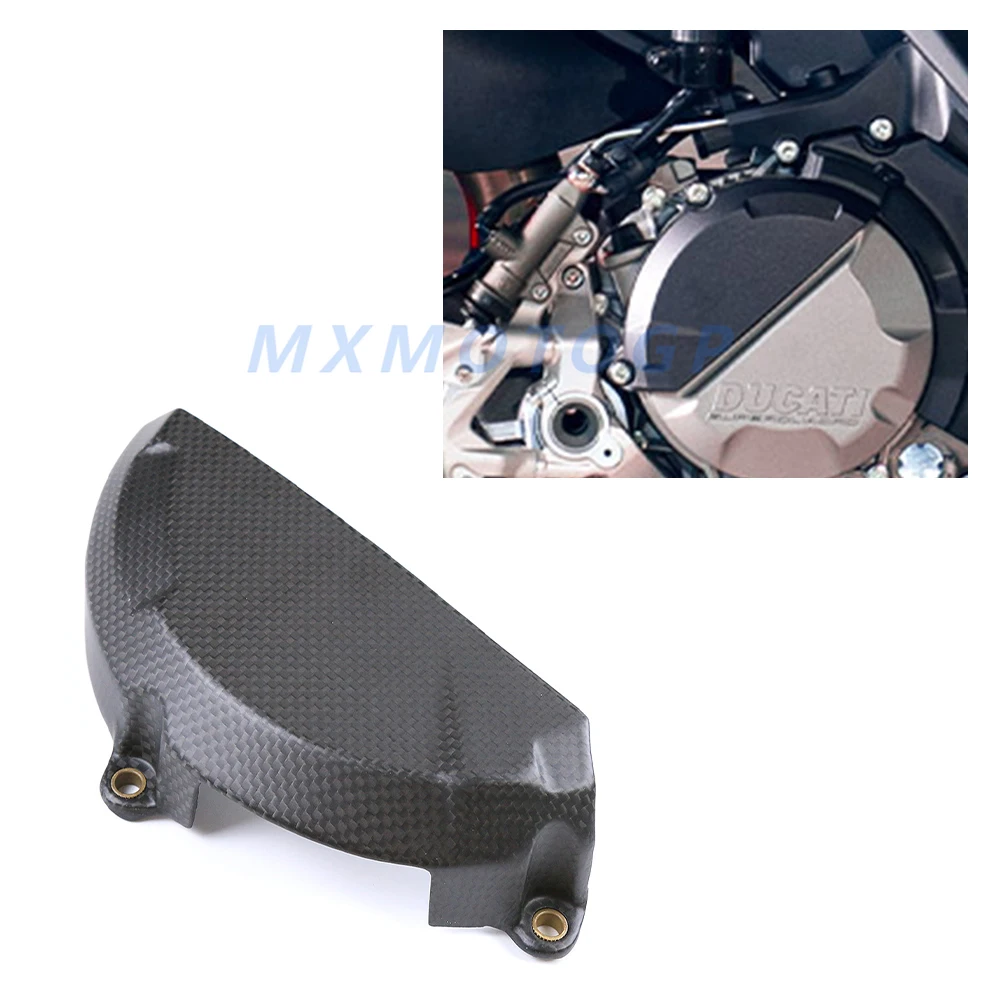 For Ducati Streetfighter V2 Modified 3K Carbon Fiber Clutch Cover Fairing Motorcycle Accessories 2021 2022