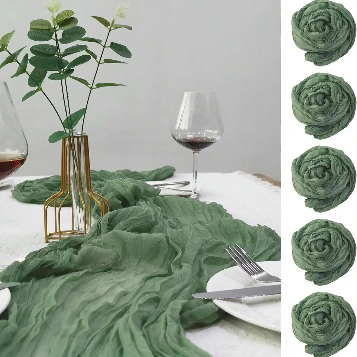 1 Pack - Cheesecloth Table Runners & Sheer Tablecloths for Wedding Decorations and Holiday Parties