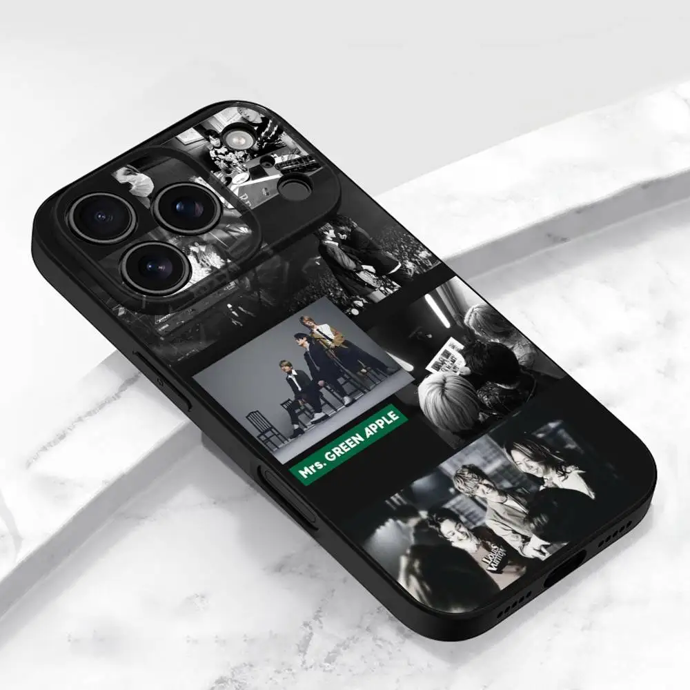 حافظة هاتف MGA M-Mrs GREEN APPLE Lilac لهاتف iPhone 17,16,15,14,13,12,11,Pro,Max,Plus,E,Air,غطاء أسود واقٍ صغير