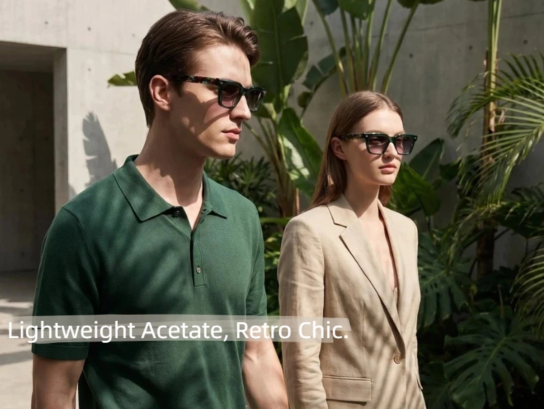 LumoGaze Retro-Sonnenbrille mit dickem Rahmen, rechteckig, UV400-Schutz für Damen, trendige Retro-Sonnenbrille aus hochwertigem Acetatfaser für Herren – Detail 5