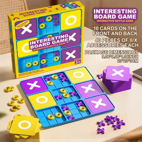 Classic OX Strategy Battle Board Game Interactive Fun Engaging Tabletop Game Set for Entertainment
