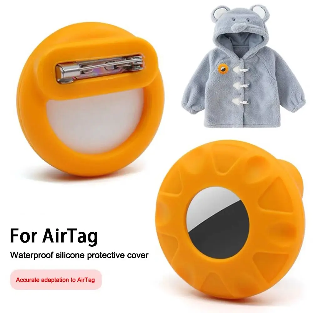 Waterproof Silicone Case for Airtags Anti-scratch Protective Shell Locator Tracker Protective Cover with Invisible Pin