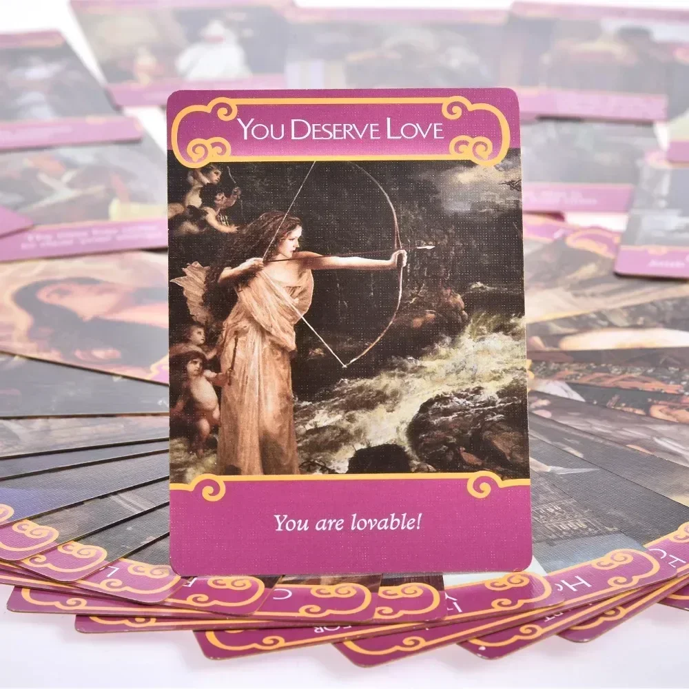 The Romance Angels Oracle Cards Fate Divination Gold Plated Tarot Witchcraft Supplies Board Game with Metal Box Board game