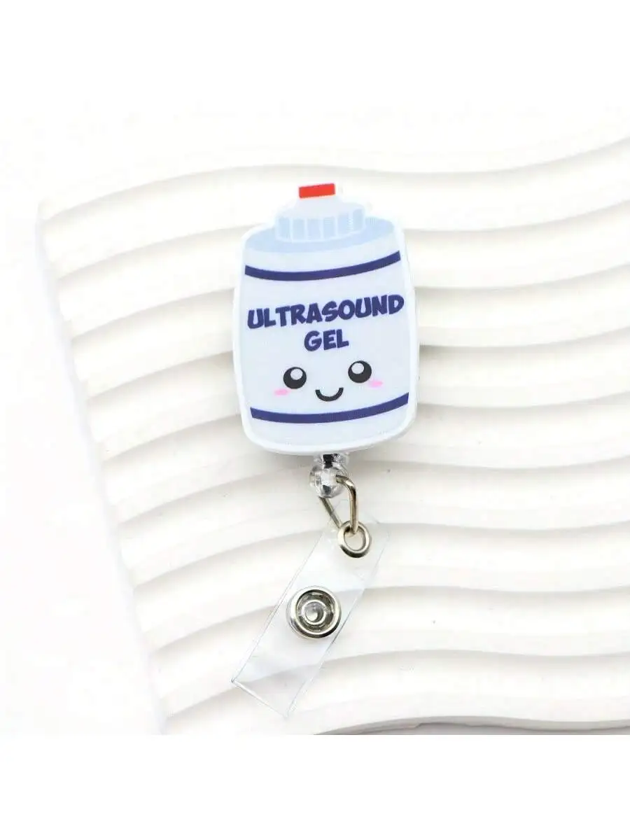 1個のナースデザインの格納式バッジリール - ナース、オフィスワーカー、学生向けの耐久性のあるアクリルIDホルダー