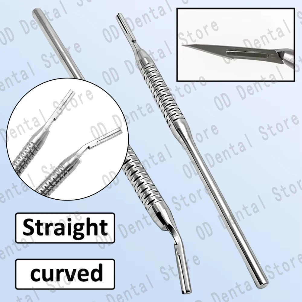 2 PCS Premium Stainless Steel Dental Scalpel Handles for No 3 Blades Professional Oral Surgery Instruments for Dentists