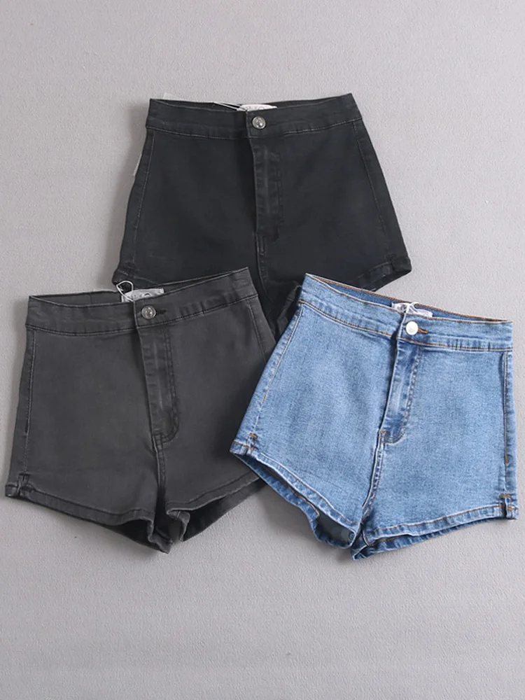 

Американский ретро Sle, джинсовая ткань с высокой талией, женская высокоэластичная облегающая посадка, летняя модная хлопковая эластичная джинсовая ткань