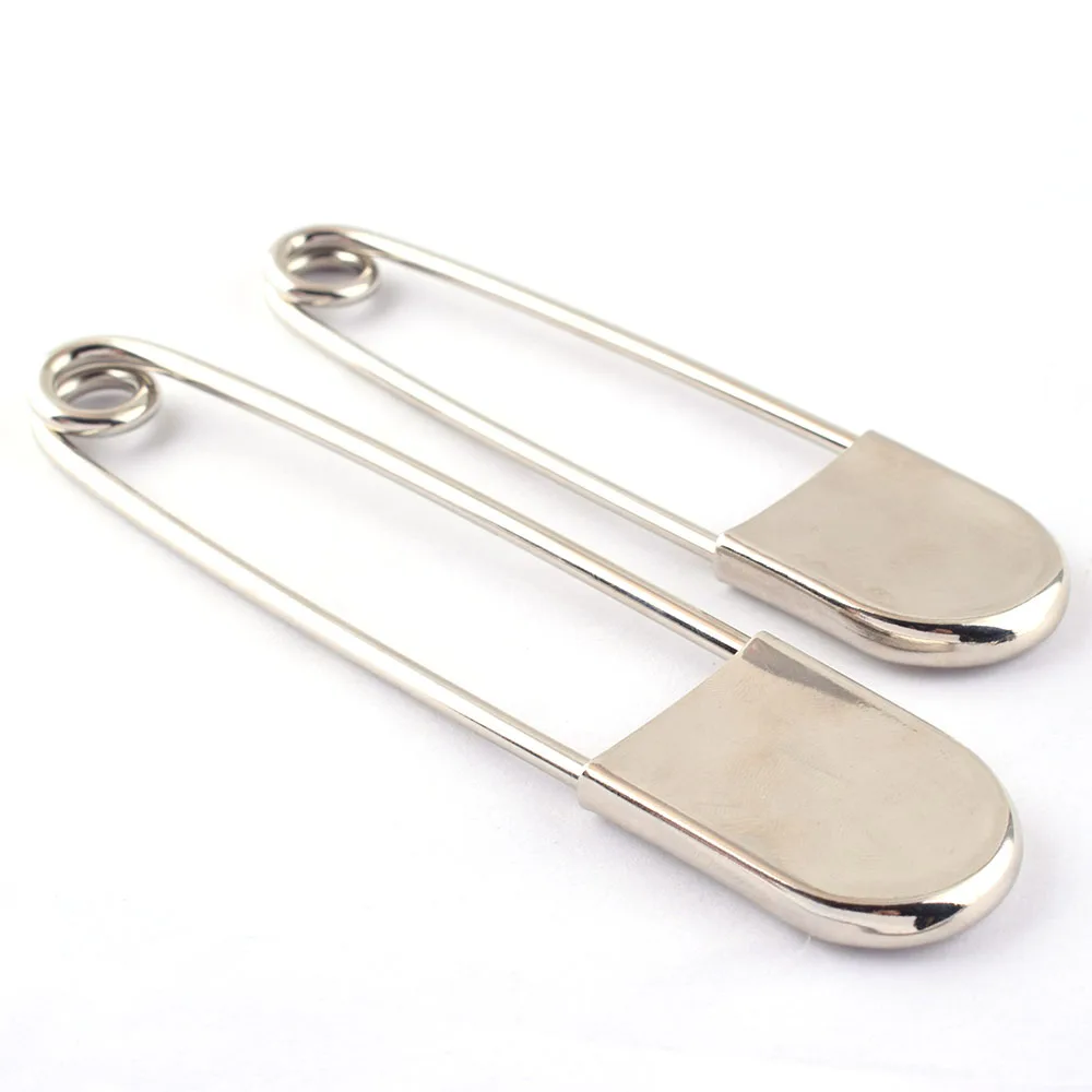 Huge Safety pins Large Safety Pin Big Over Sized Laundry Pins Silver Blanket Pin 128mm/108 for creative crafting 2pcs