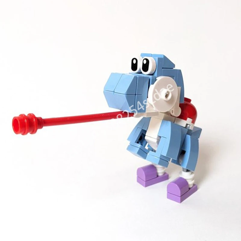 

64 шт. MOC светло-голубые йоши, итальянский сантехник, строительные блоки, идея, креативная космическая воображение, рождественская игрушка, подарок, пластик