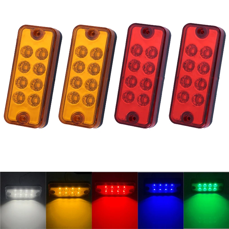 

2 шт., 12 В, 24 В, боковой габаритный фонарь, сигнальные огни, светодиодный боковой габаритный фонарь для прицепа Scania, каравана для грузовика DAF