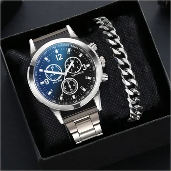 Kegllect Herren-Business-Armbanduhr aus Edelstahl mit Quarz-Zifferblatt als Geschenk