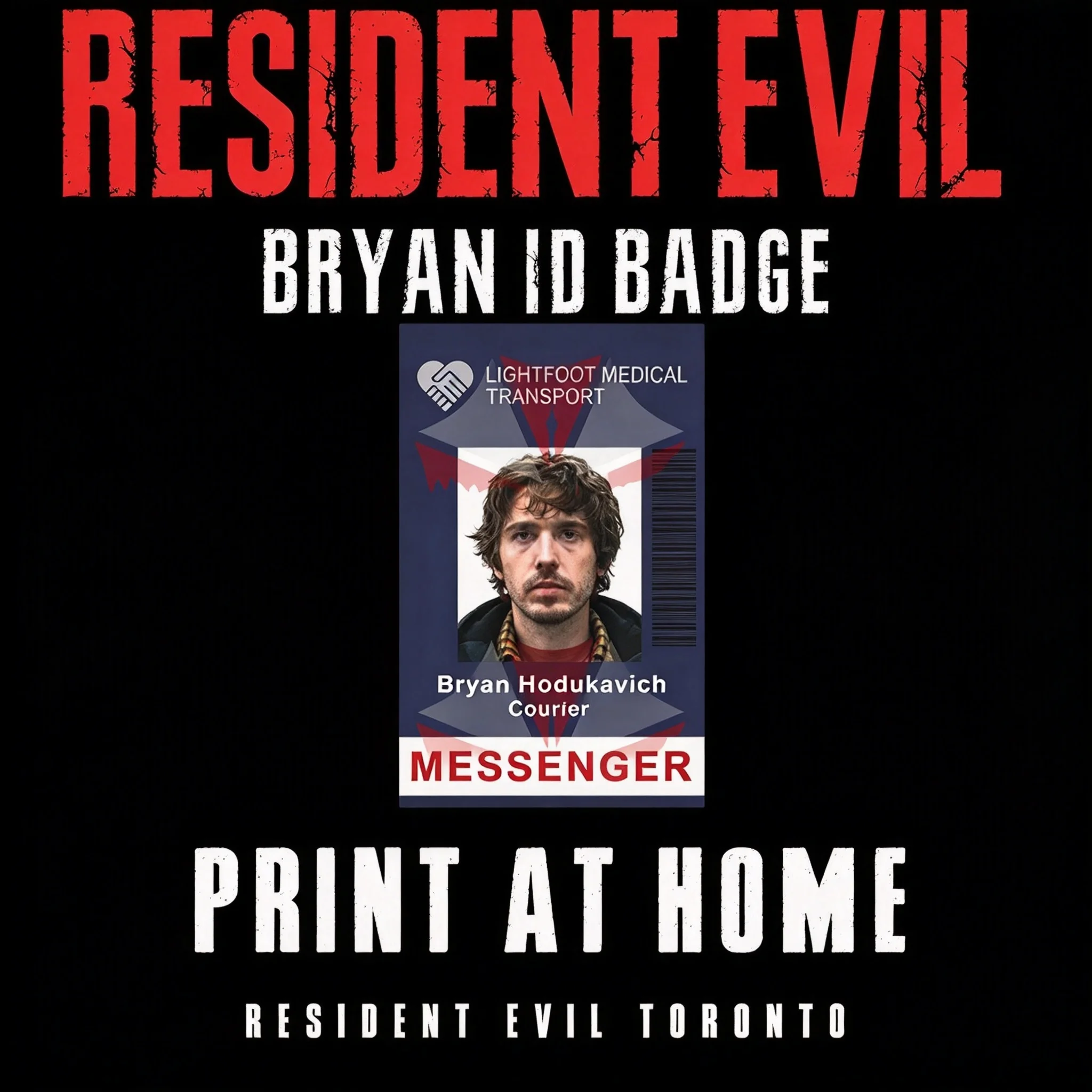 Resident Evil BrYan HoduLKavich ID Badge Card With Lanyard Card Holder Set Cosplay Prop Halloween Gift Fans Collection