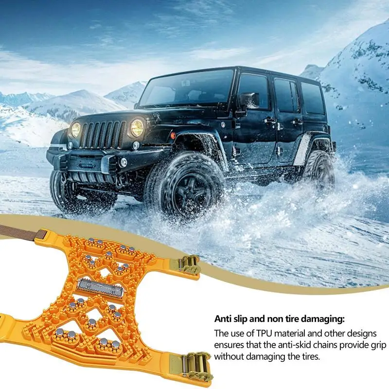 Car Snow Chains Anti-skid Double Buckle Tire Traction Chain for Mud Ice Roadway Safety Winter Tire Snow Snap Skid Wheel Chains