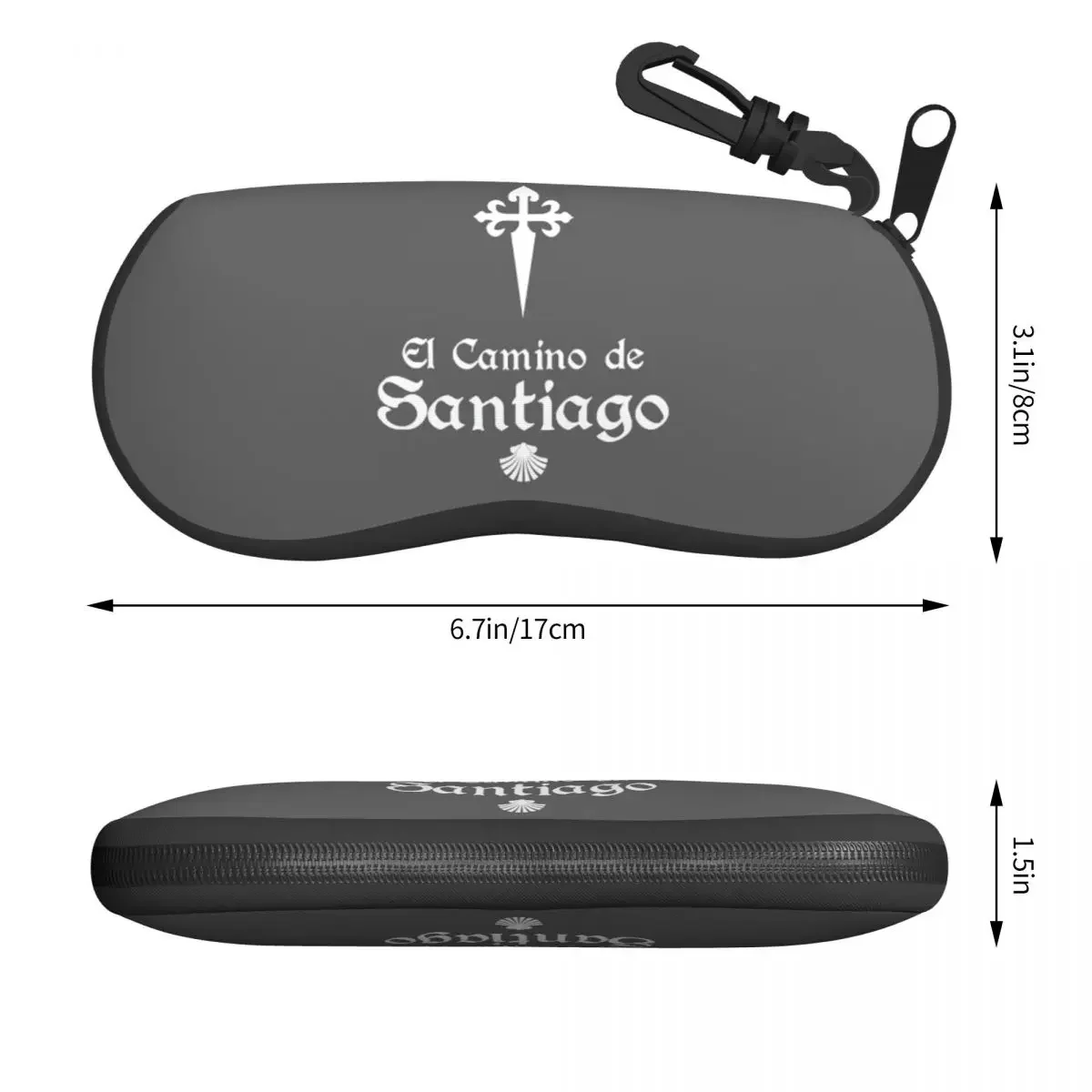 Custom Camino De Santiago De Compostela Shell Saint Eyeglass Glasses Case Men Women Soft Sunglasses Protective Bag