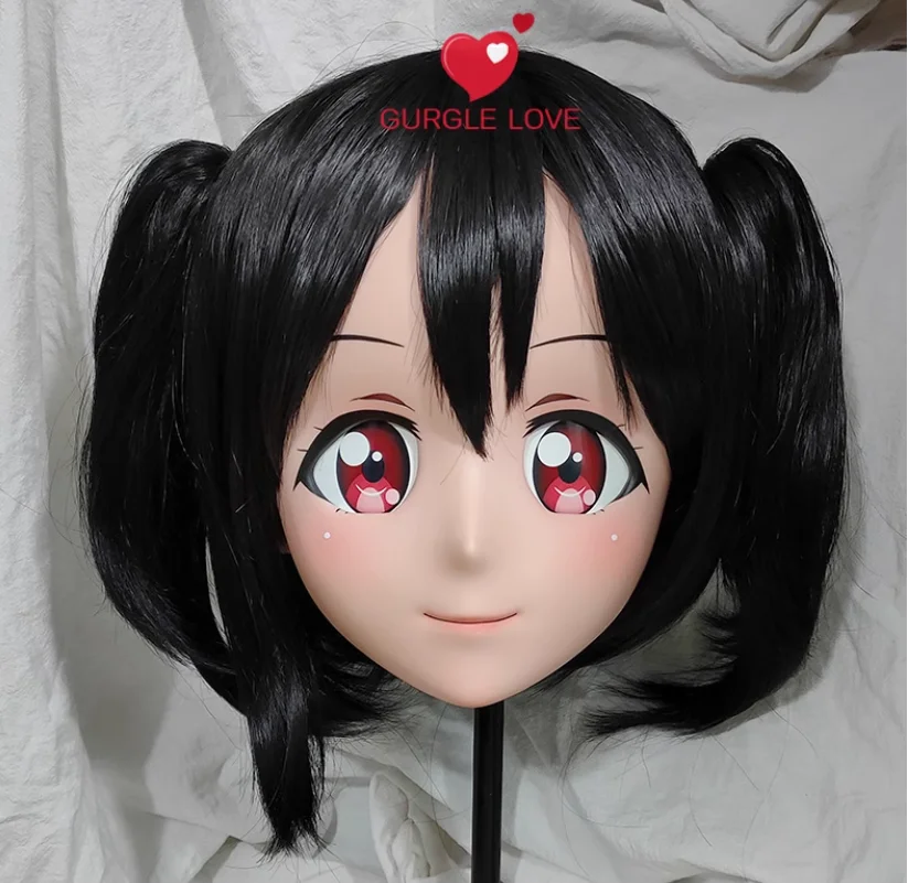 (GLb0340)Customize Character Female Girl Resin Half Head Crossdress Cosplay Japanese Anime Role Kigurumi Mask With Eyes And Wig