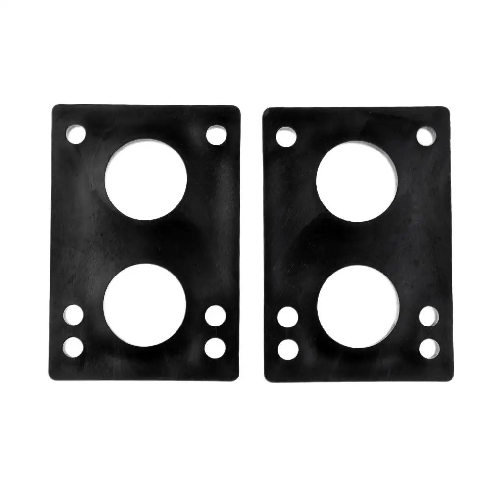 2x1 Pair Replacement 6mm Black PE Longboard & Skateboard Shock Pads