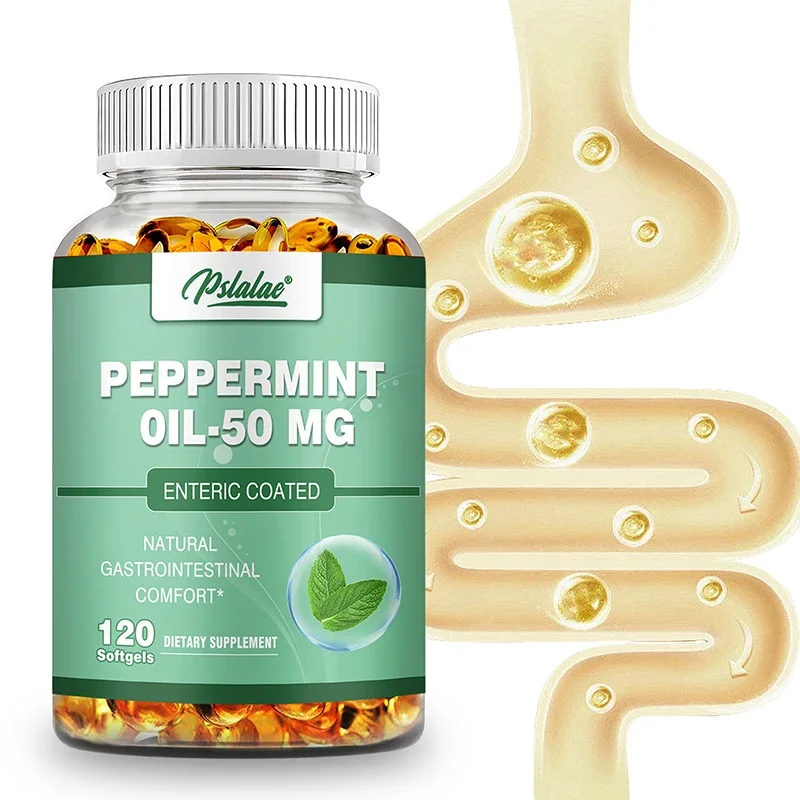 

Peppermint Oil 50 Mg - Relieves Abdominal Discomfort, Bloating and Gas, Supports Gut Health and Improves Digestion