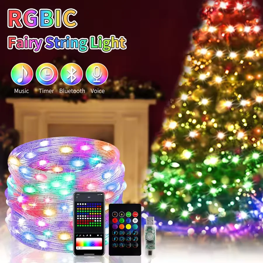 2-30 متر الذكية ضوء سلسلة RGB Led قطاع بلوتوث DIY دريم كولور الجنية ضوء شجرة عيد الميلاد ضوء مقاوم للماء ديكور غرفة الحفلات #1